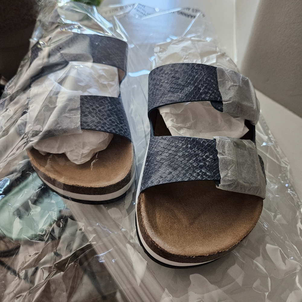 Corkys Blue and Brown Comfort Sandals